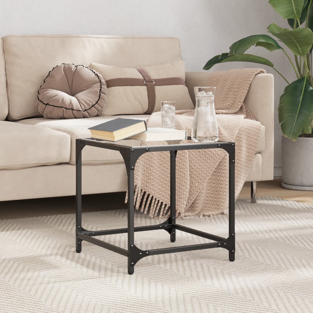 Mesa de centro c/ topo em vidro transparente 40x40x40 cm aço - Image 2