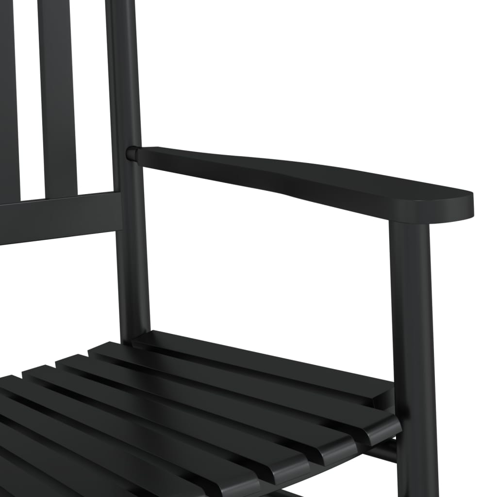 Cadeira de baloiço com mesa dobrável álamo maciço preto - Image 5