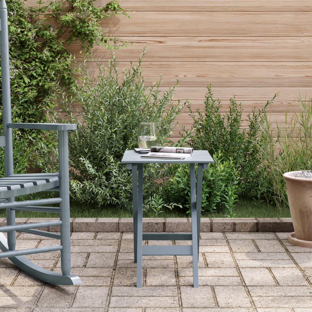 Mesa de apoio dobrável madeira de álamo maciça cinzento - Image 2