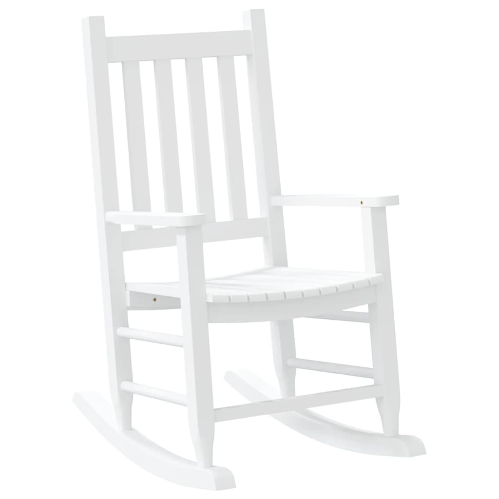 Cadeiras de baloiço infantis 2 pcs álamo maciço branco - Image 2