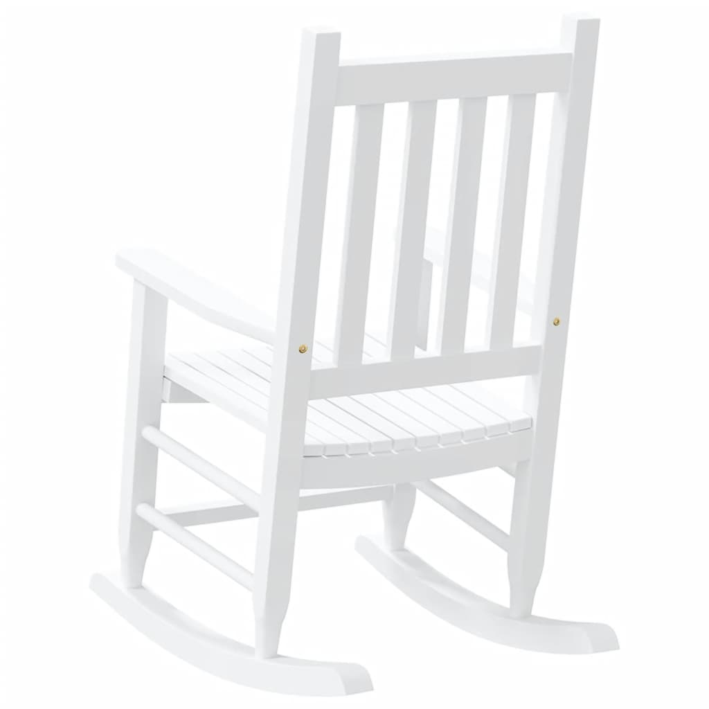 Cadeiras de baloiço infantis 2 pcs álamo maciço branco - Image 5