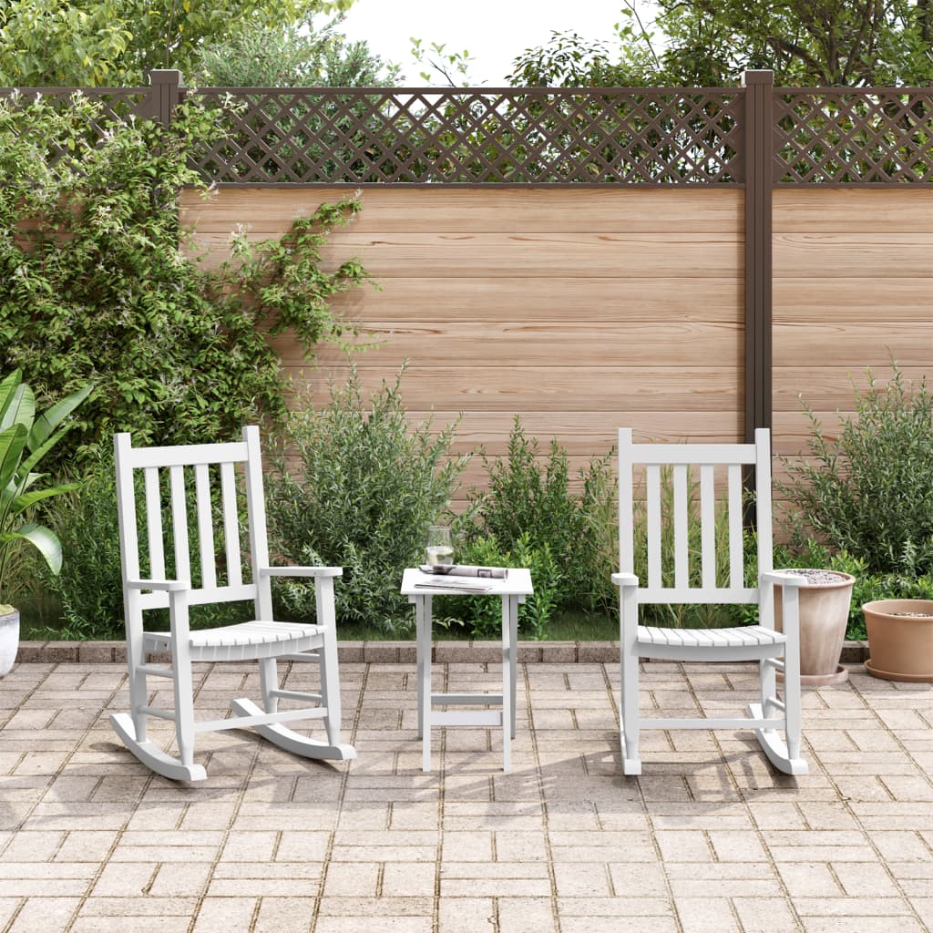 Cadeiras de baloiço infantis 2 pcs álamo maciço branco