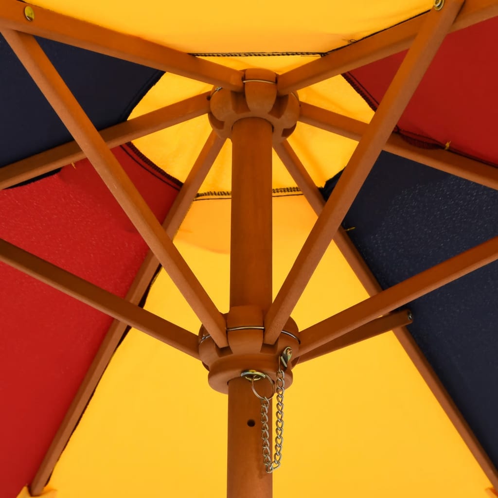 Mesa de piquenique para 4 crianças com guarda-sol abeto maciço - Image 8