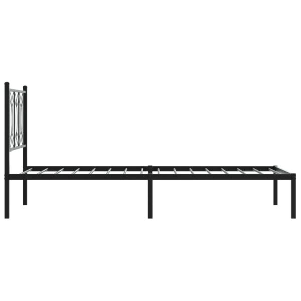 Estrutura de cama com cabeceira 80x200 cm metal preto - Image 4