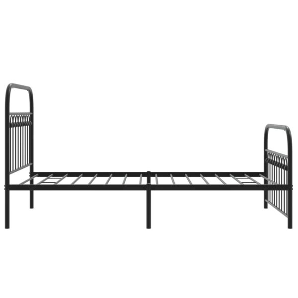 Estrutura de cama com cabeceira e pés 100x190 cm metal preto - Image 4