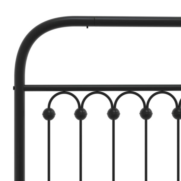 Estrutura de cama com cabeceira e pés 100x190 cm metal preto - Image 6