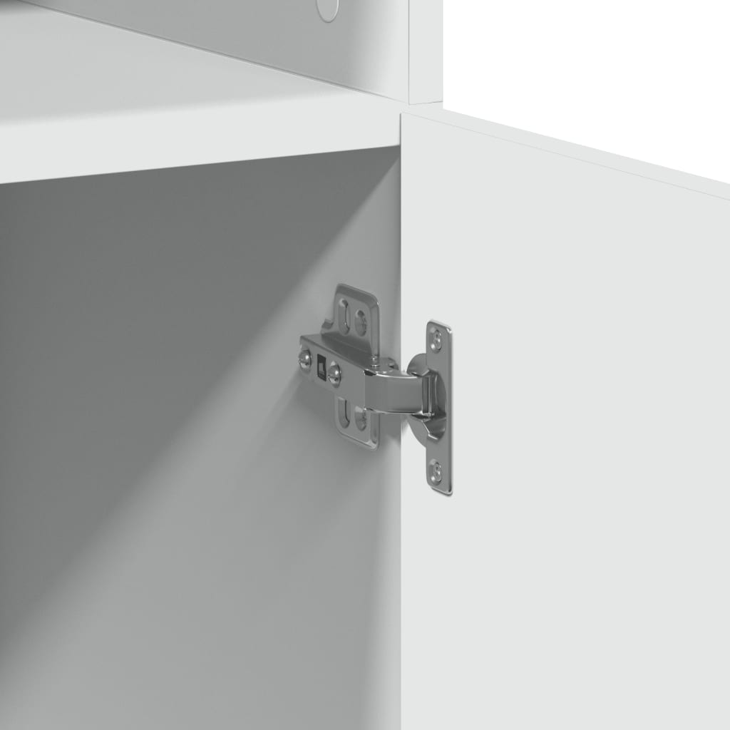 Armário de arrumação 80x42,5x225 cm derivados de madeira branco - Image 8