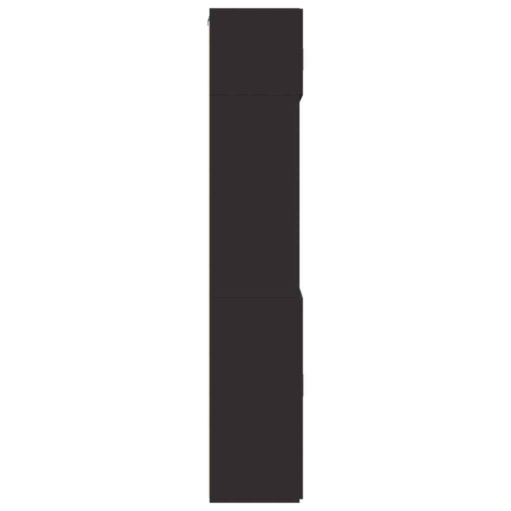 Armário de arrumação 80x42,5x225 cm derivados de madeira preto - Image 6