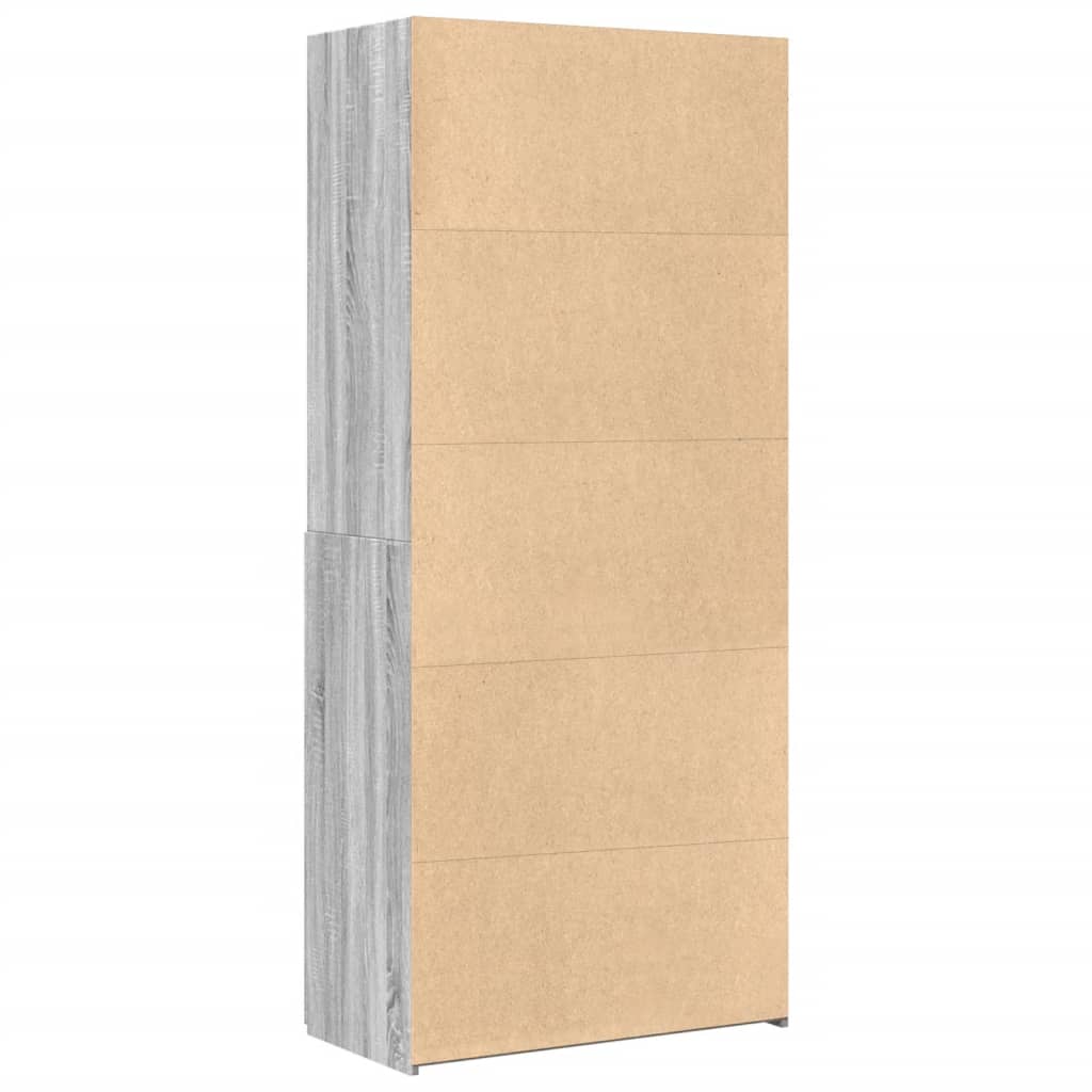 Armário alto 80x42,5x185 cm deriv. de madeira sonoma cinza - Image 5