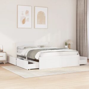 Cama sem colchão 140x200 cm madeira de pinho maciça branco