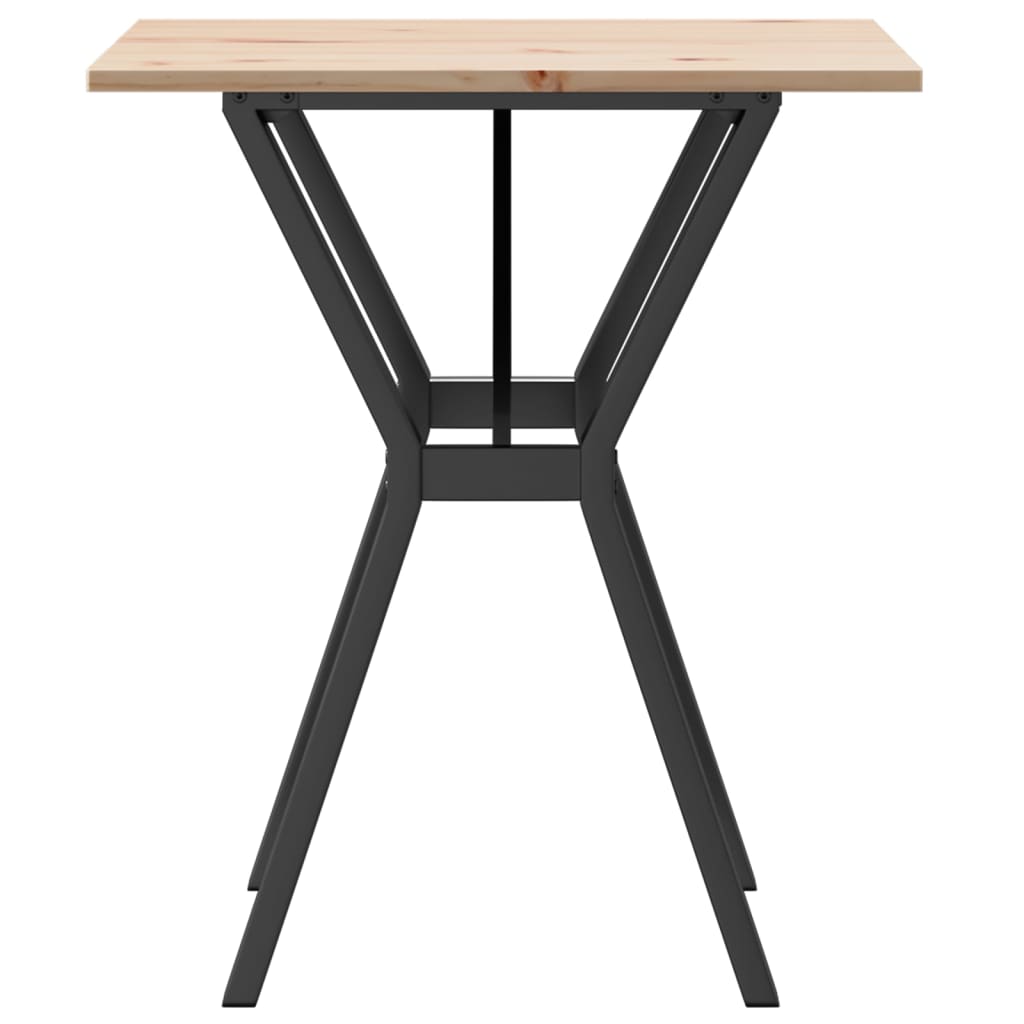 Mesa de jantar estrutura em Y 70x70x75 cm pinho e ferro fundido - Image 4