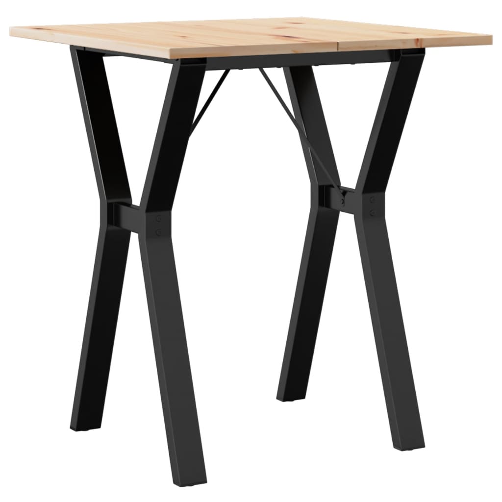 Mesa de jantar estrutura em Y 70x70x75 cm pinho e ferro fundido - Image 5