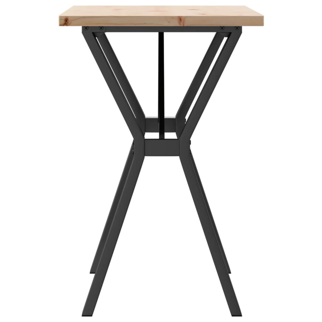 Mesa de jantar estrutura em Y 80x50x75,5 cm pinho/ferro fundido - Image 4