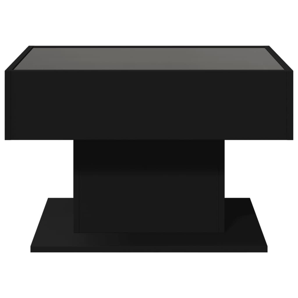 Mesa de centro c/ LEDs 70x50x45 cm derivados de madeira preto - Image 5