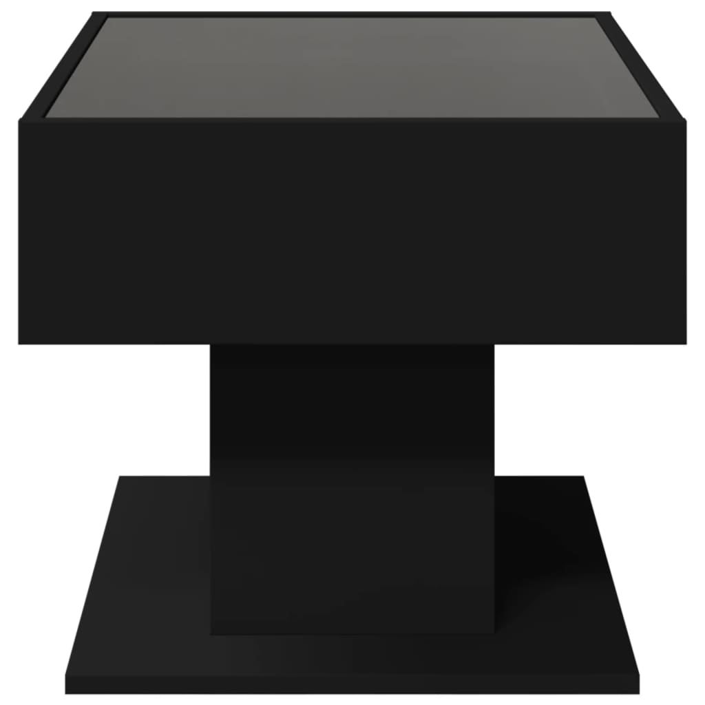 Mesa de centro c/ LEDs 70x50x45 cm derivados de madeira preto - Image 6