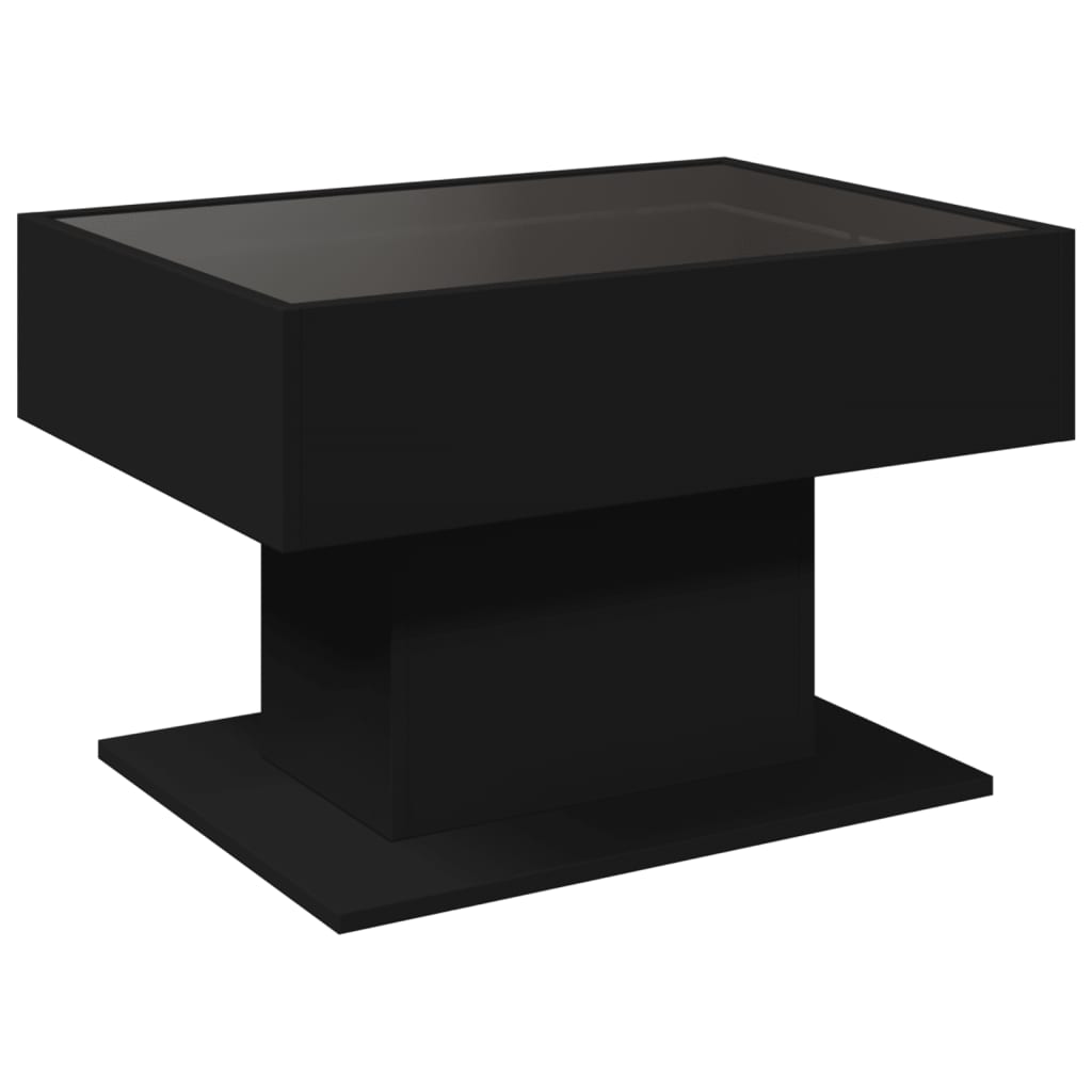 Mesa de centro c/ LEDs 70x50x45 cm derivados de madeira preto - Image 7