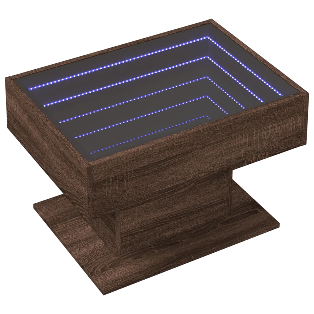 Mesa de centro c/ LEDs 70x50x45 cm derivados de madeira - Image 2