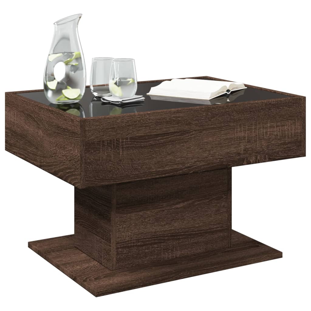 Mesa de centro c/ LEDs 70x50x45 cm derivados de madeira - Image 4