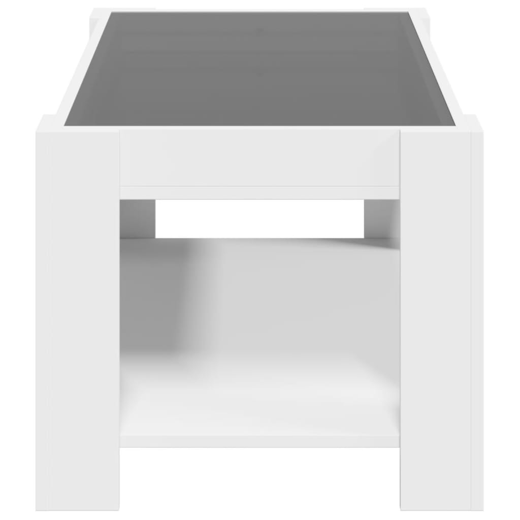 Mesa de centro c/ LEDs 93x53x45 cm derivados de madeira branco - Image 6