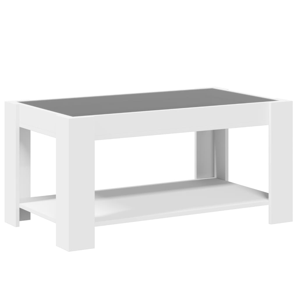 Mesa de centro c/ LEDs 93x53x45 cm derivados de madeira branco - Image 7
