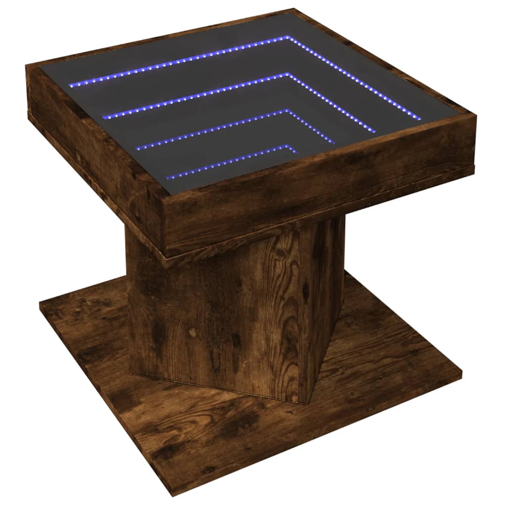 Mesa de centro c/ LEDs 50x50x45 madeira processada - Image 2