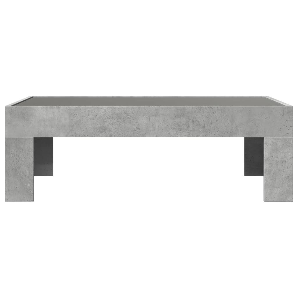 Mesa de centro luzes LED Infinity 90x50x30 cm cinzento cimento - Image 5