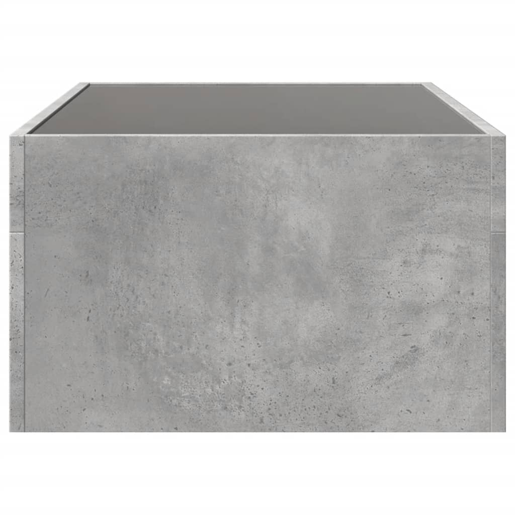 Mesa de centro luzes LED Infinity 90x50x30 cm cinzento cimento - Image 6