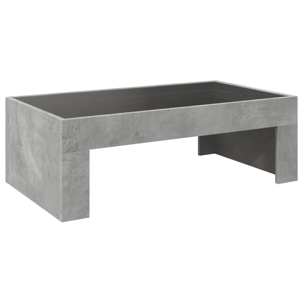 Mesa de centro luzes LED Infinity 90x50x30 cm cinzento cimento - Image 7
