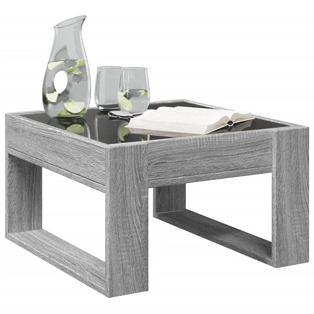Mesa de centro luzes LED Infinity 50x53x30 cm cinzento sonoma - Image 4