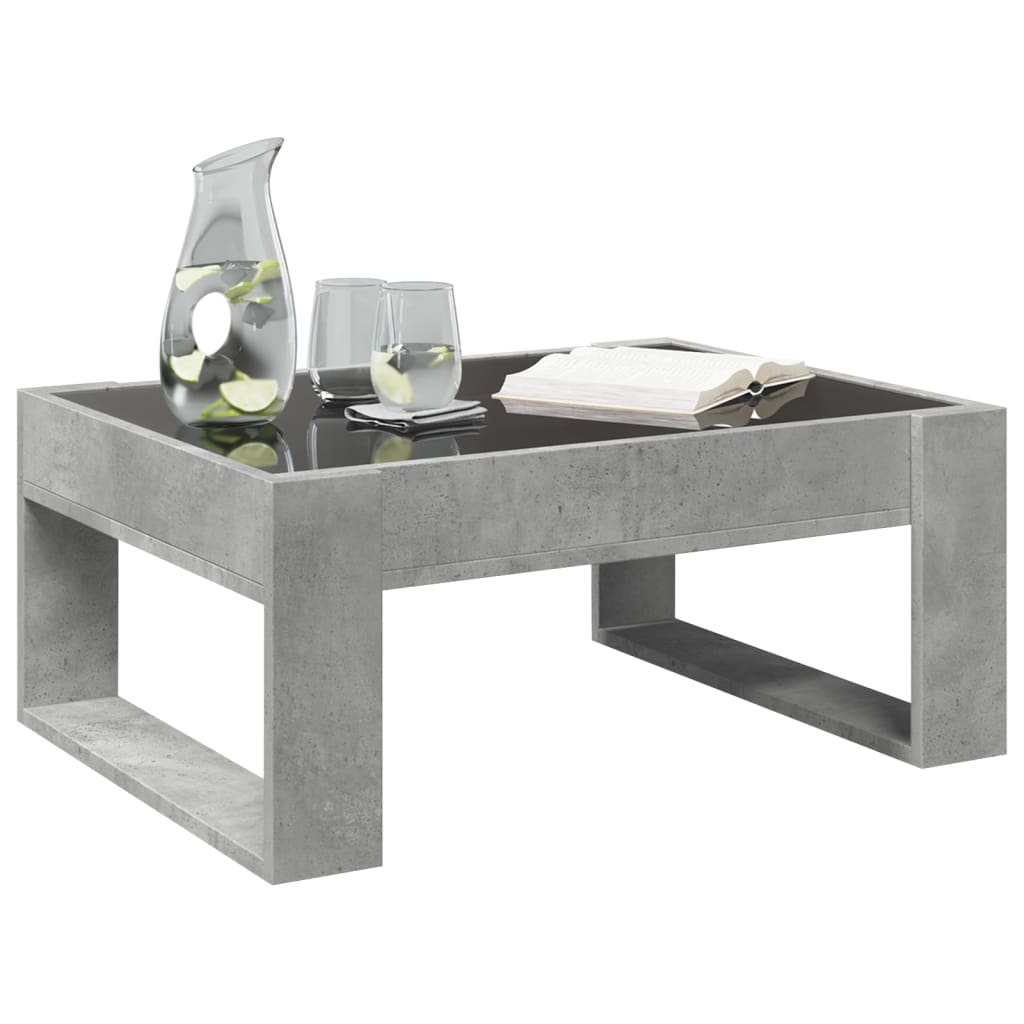 Mesa de centro luzes LED Infinity 70x53x30 cm cinzento cimento - Image 4