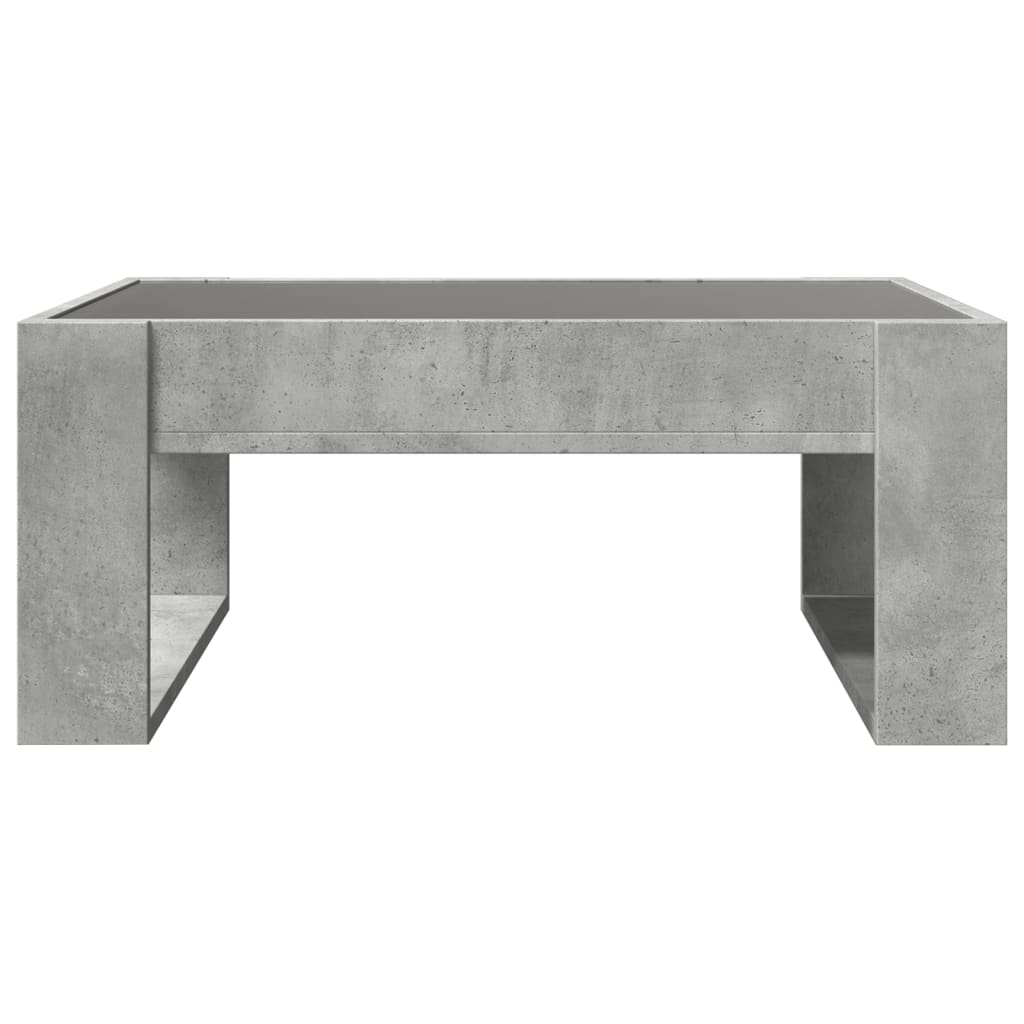 Mesa de centro luzes LED Infinity 70x53x30 cm cinzento cimento - Image 5