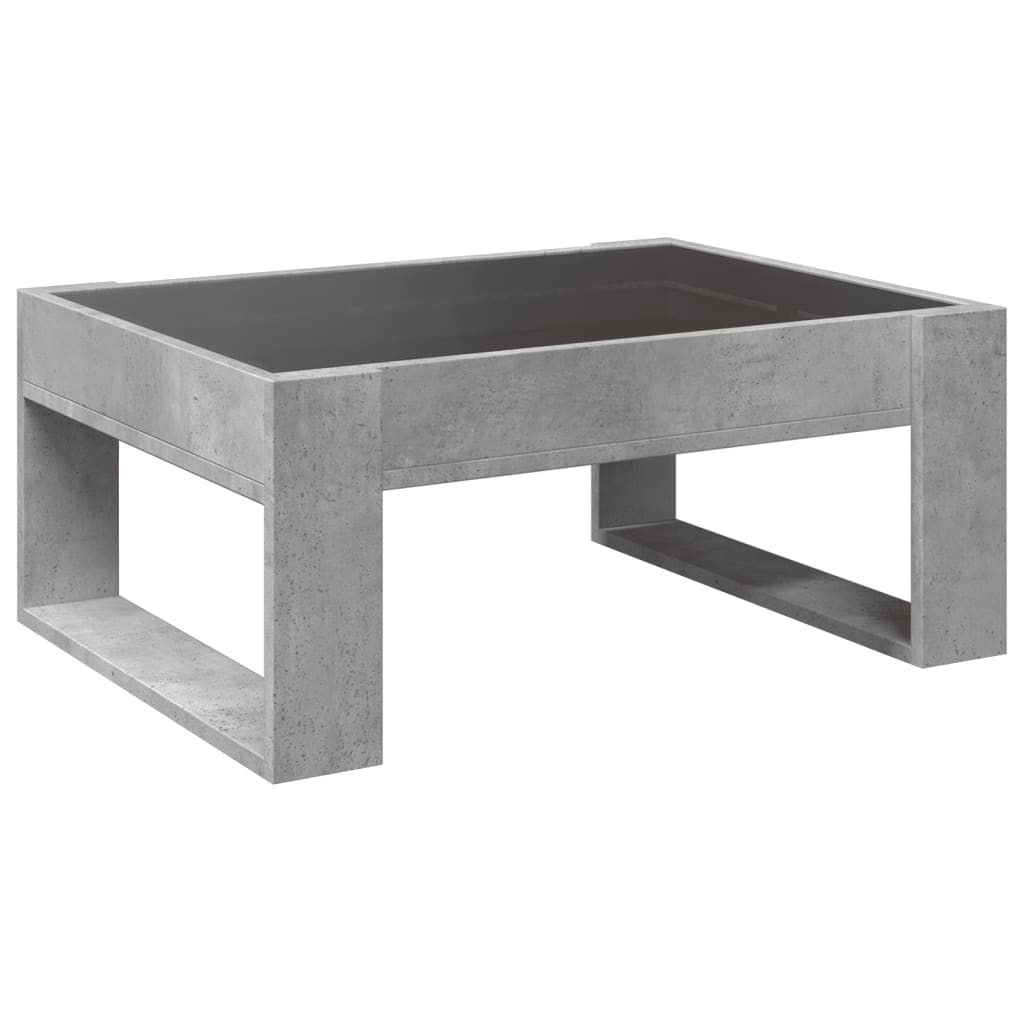 Mesa de centro luzes LED Infinity 70x53x30 cm cinzento cimento - Image 7