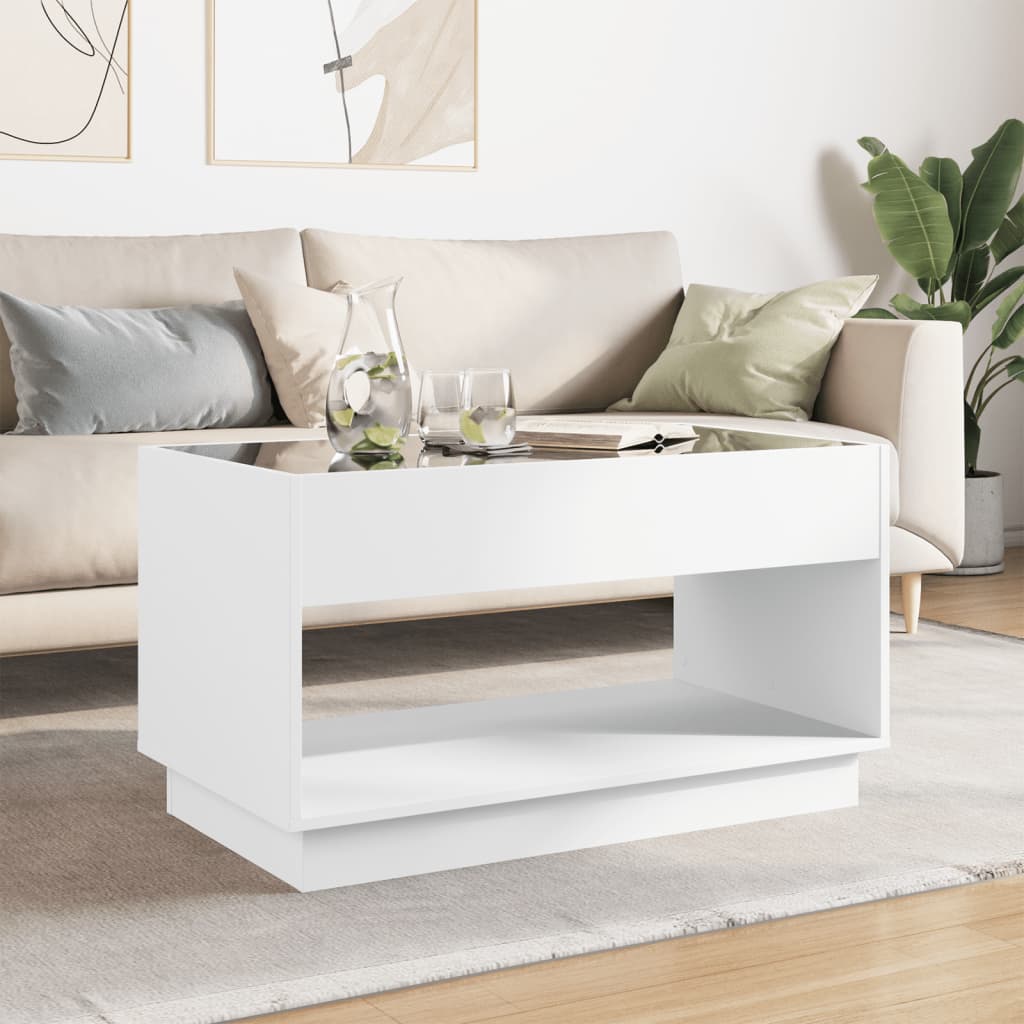 Mesa de centro luzes LED Infinity 90x50x50 cm branco - Image 2