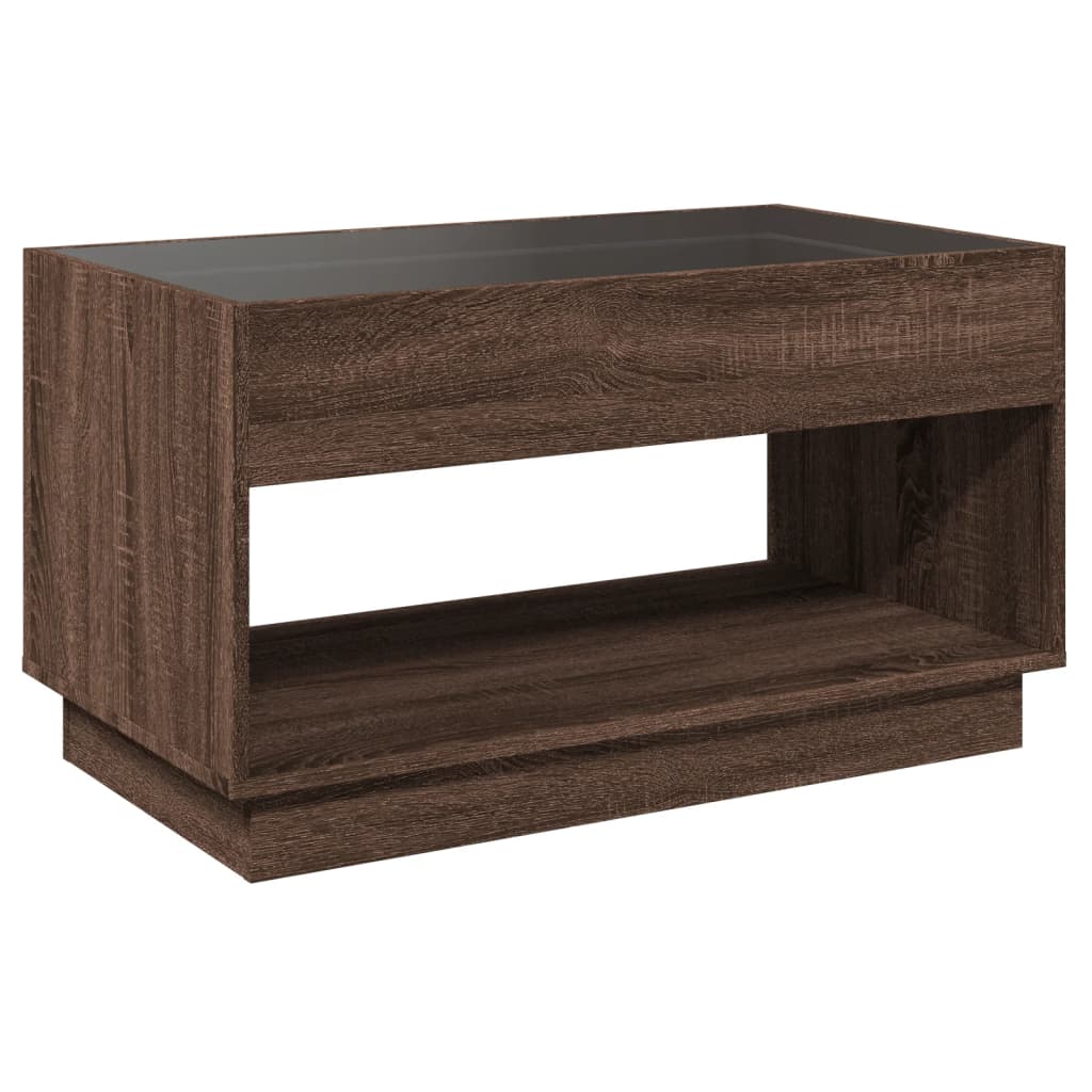 Mesa de centro luzes LED Infinity 90x50x50 cm carvalho castanho - Image 7