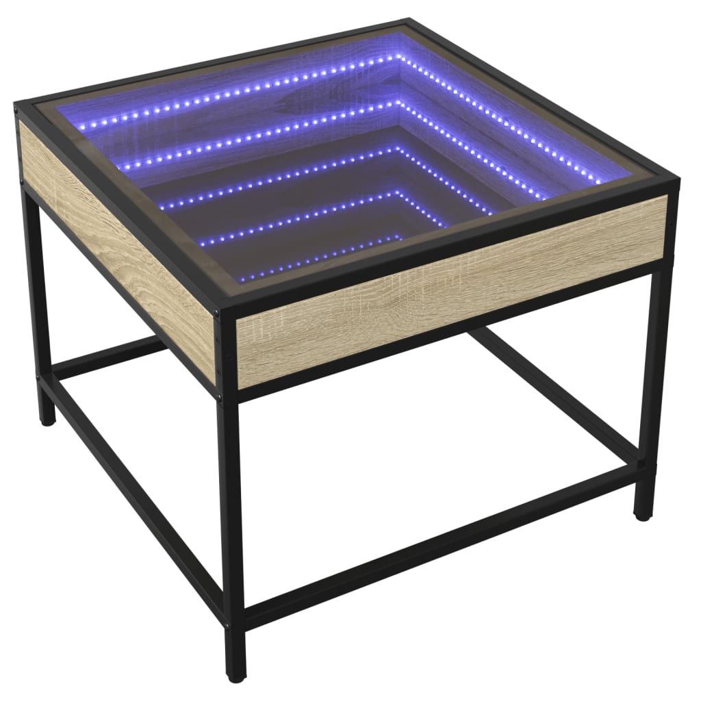 Mesa de centro luzes LED Infinity 50x50x41 cm carvalho sonoma - Image 2
