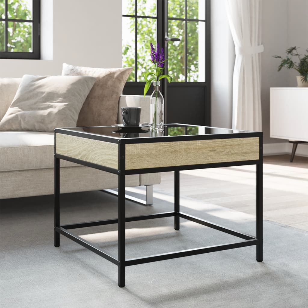 Mesa de centro luzes LED Infinity 50x50x41 cm carvalho sonoma - Image 3