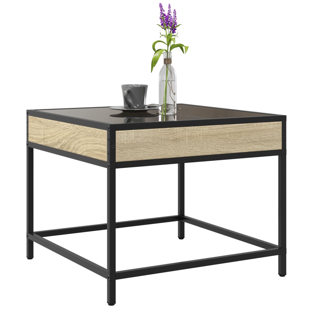 Mesa de centro luzes LED Infinity 50x50x41 cm carvalho sonoma - Image 4