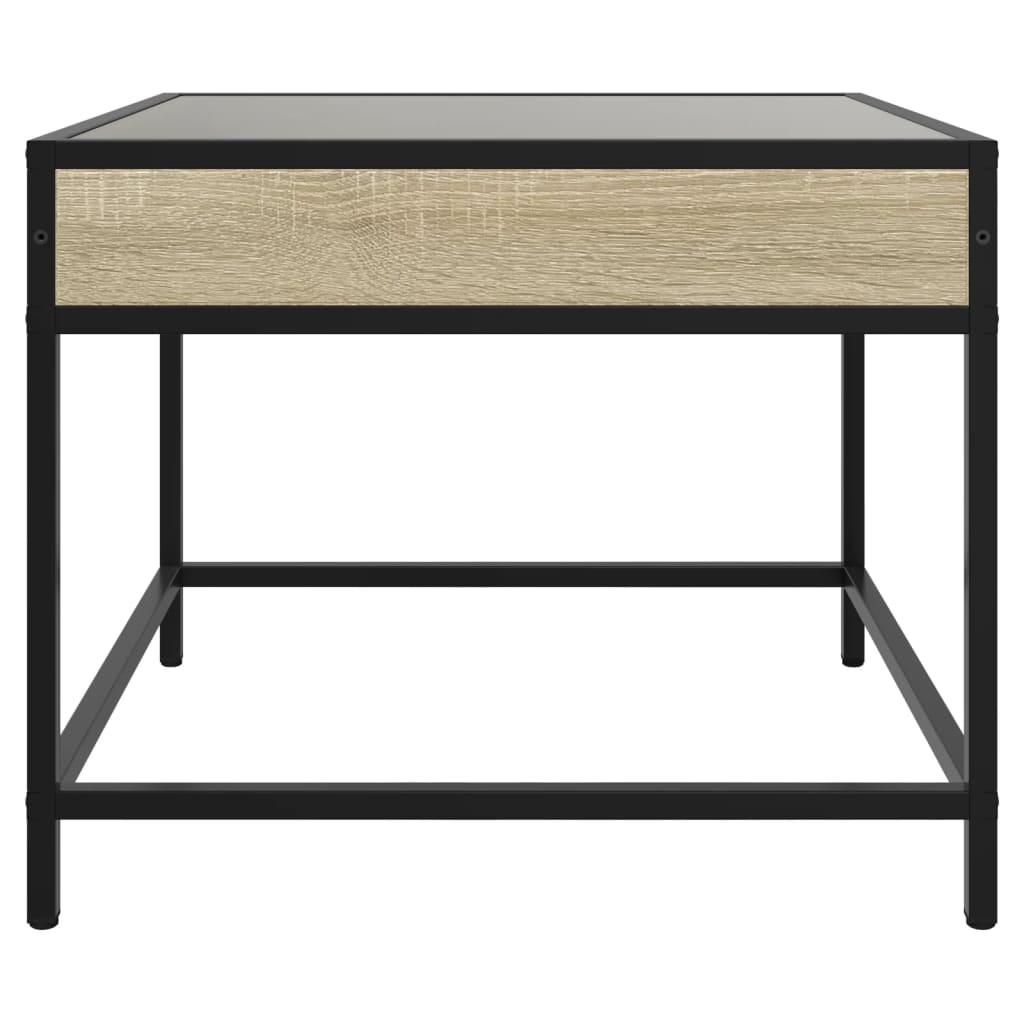 Mesa de centro luzes LED Infinity 50x50x41 cm carvalho sonoma - Image 5