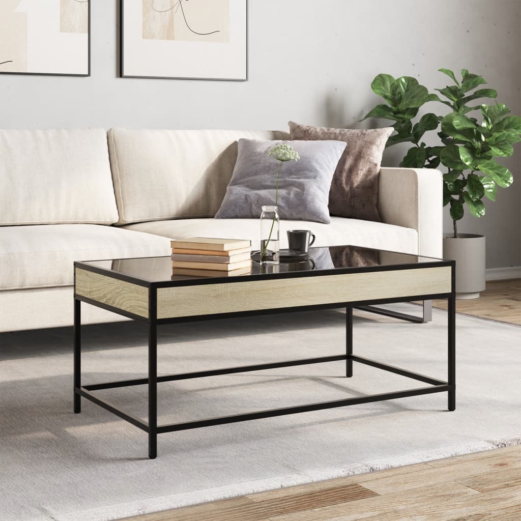 Mesa de centro luzes LED Infinity 90x50x41 cm carvalho sonoma - Image 3
