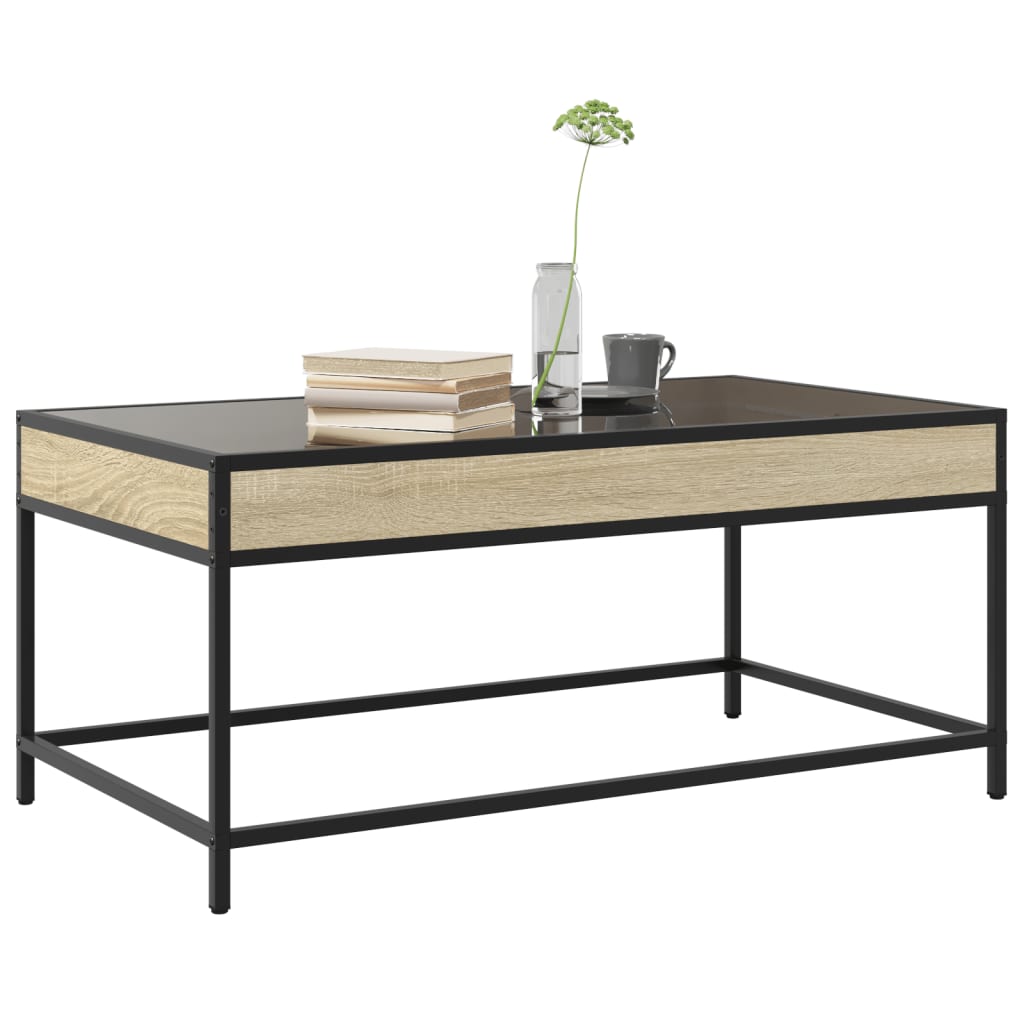 Mesa de centro luzes LED Infinity 90x50x41 cm carvalho sonoma - Image 4