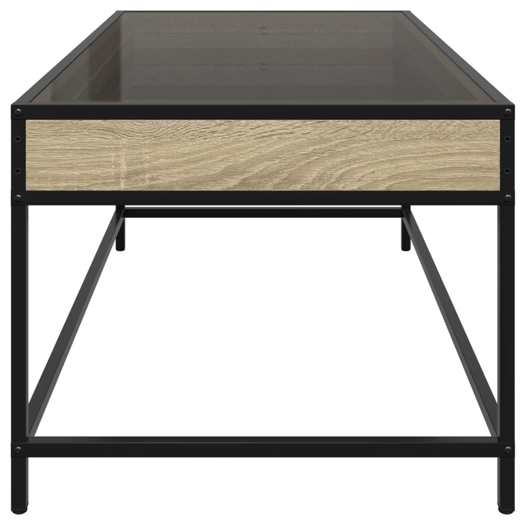Mesa de centro luzes LED Infinity 90x50x41 cm carvalho sonoma - Image 6