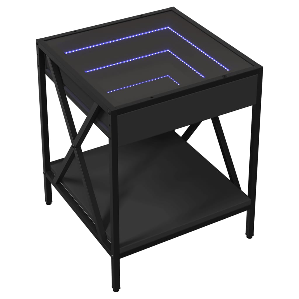 Mesa de centro com luzes LED Infinity 40x40x49 cm preto - Image 2