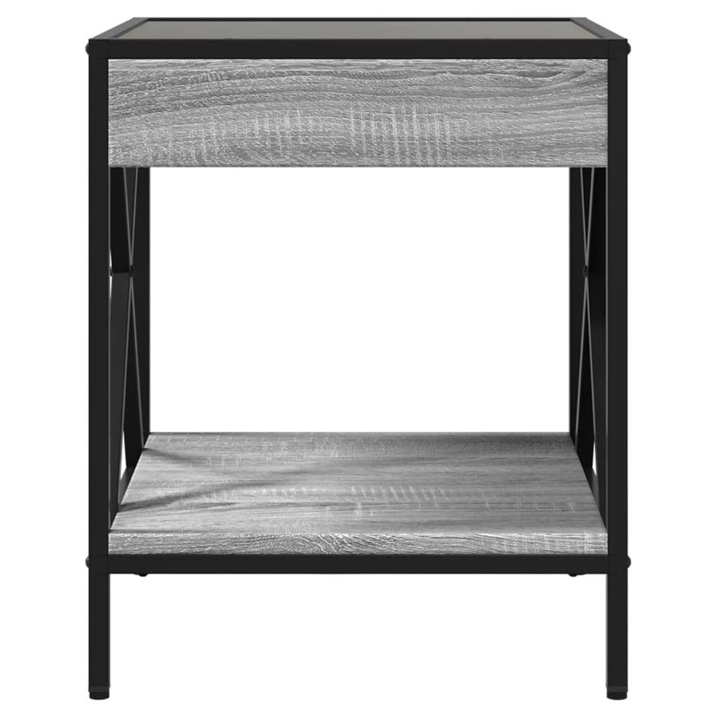 Mesa de centro luzes LED Infinity 40x40x49 cm cinzento sonoma - Image 5
