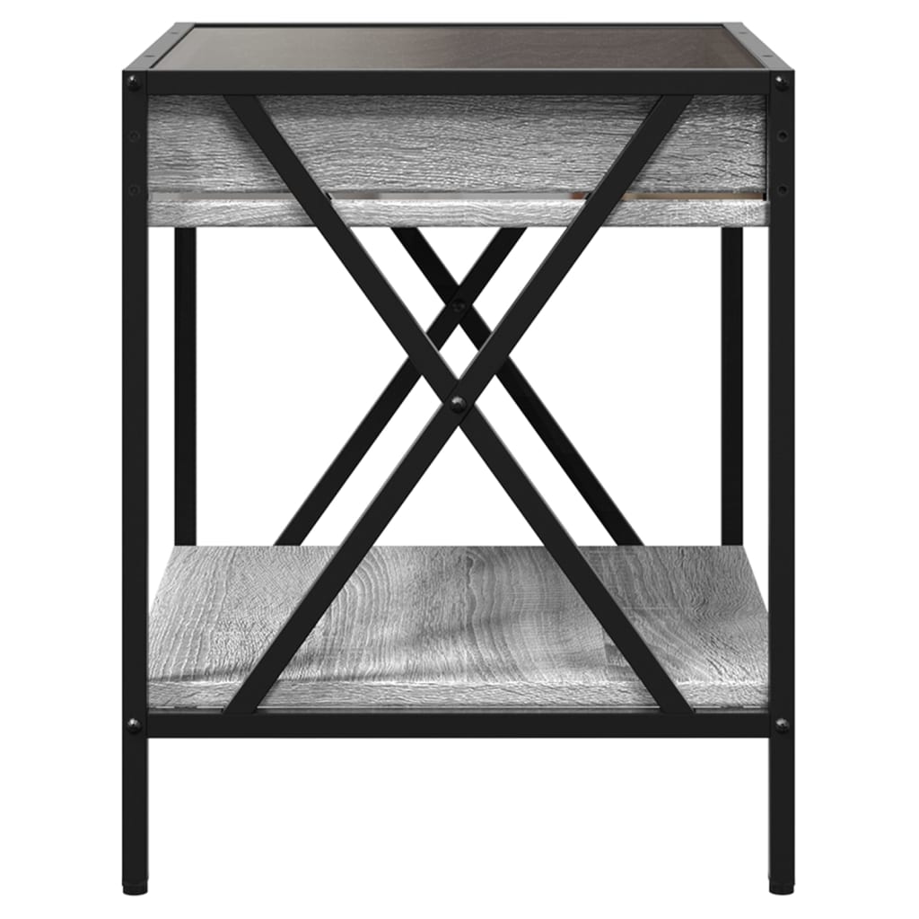 Mesa de centro luzes LED Infinity 40x40x49 cm cinzento sonoma - Image 6