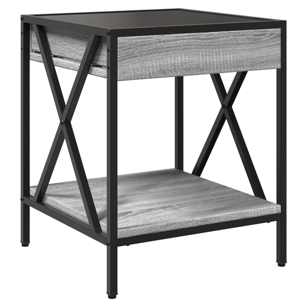 Mesa de centro luzes LED Infinity 40x40x49 cm cinzento sonoma - Image 7