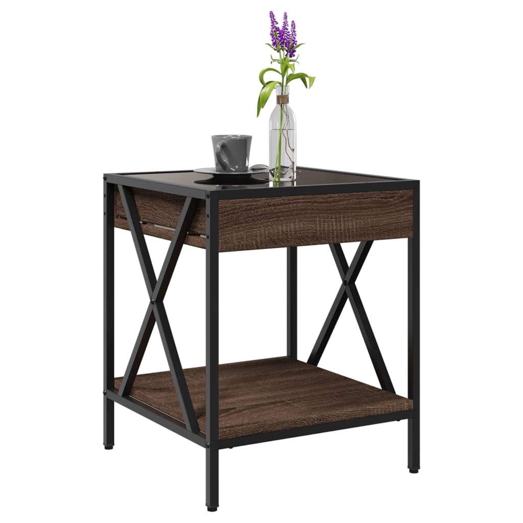 Mesa de centro luzes LED Infinity 40x40x49 cm carvalho castanho - Image 4