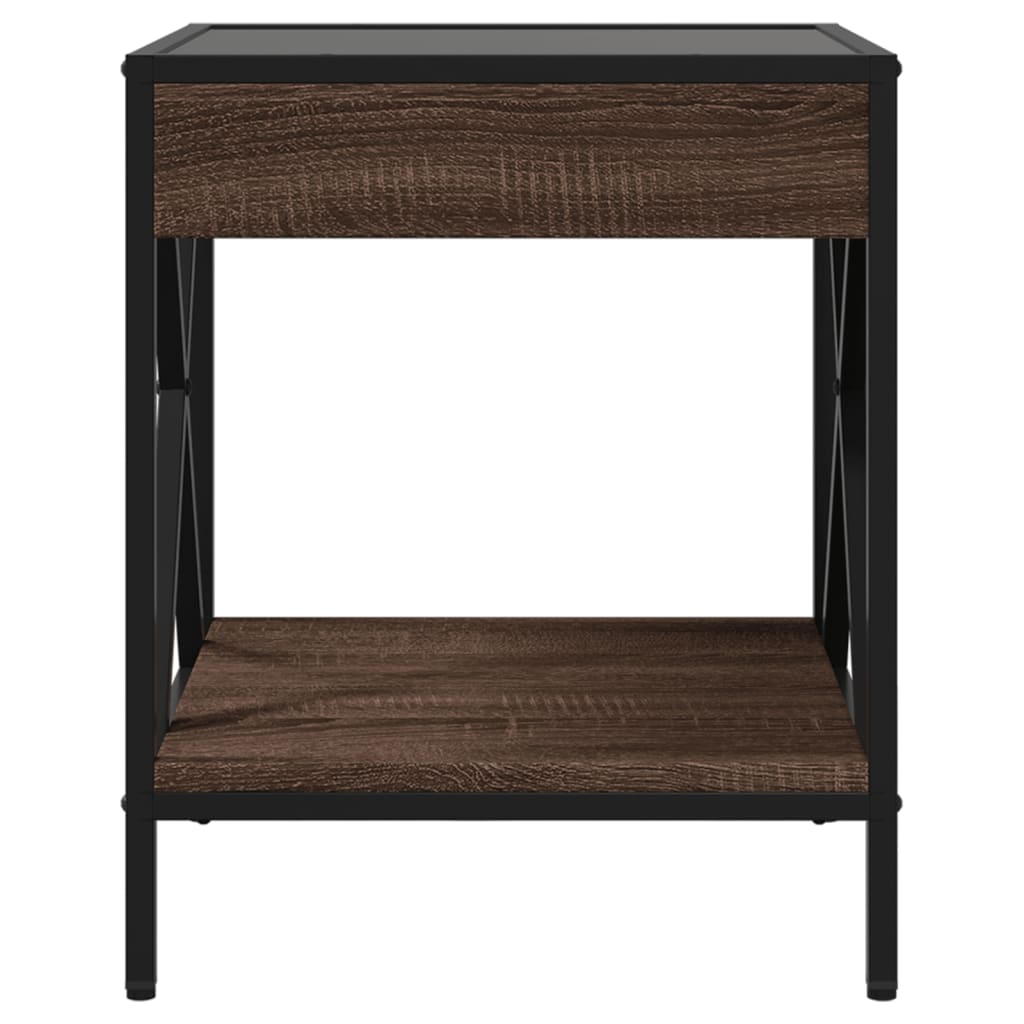 Mesa de centro luzes LED Infinity 40x40x49 cm carvalho castanho - Image 5