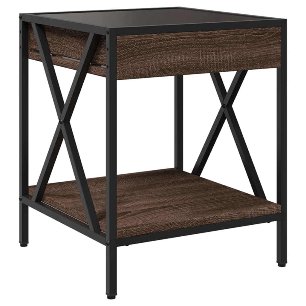 Mesa de centro luzes LED Infinity 40x40x49 cm carvalho castanho - Image 7