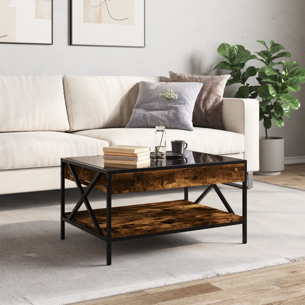 Mesa de centro luzes LED Infinity 70x50x38 cm carvalho fumado - Image 3