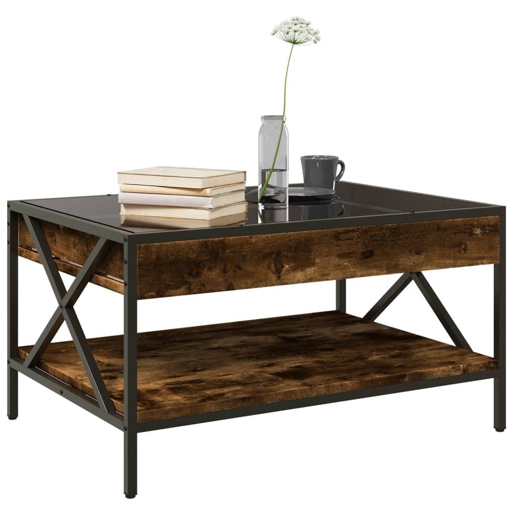 Mesa de centro luzes LED Infinity 70x50x38 cm carvalho fumado - Image 4